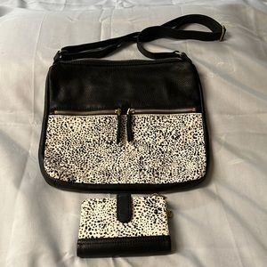 Fossil Leather Handbag and Matching Wallet